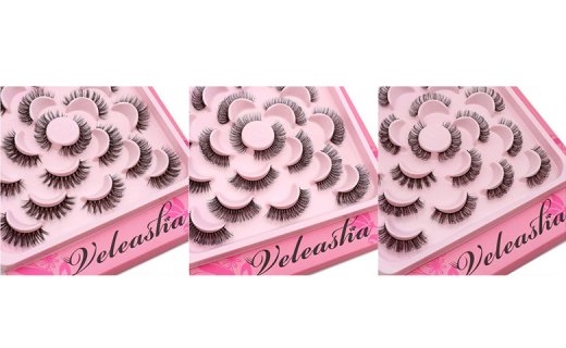 Veleasha Eyelashes D Curl Russian Strip Lashes 3D Fluffy Individual Lashes Look False Eyelashes 10 Pairs Pack (H-D03) 