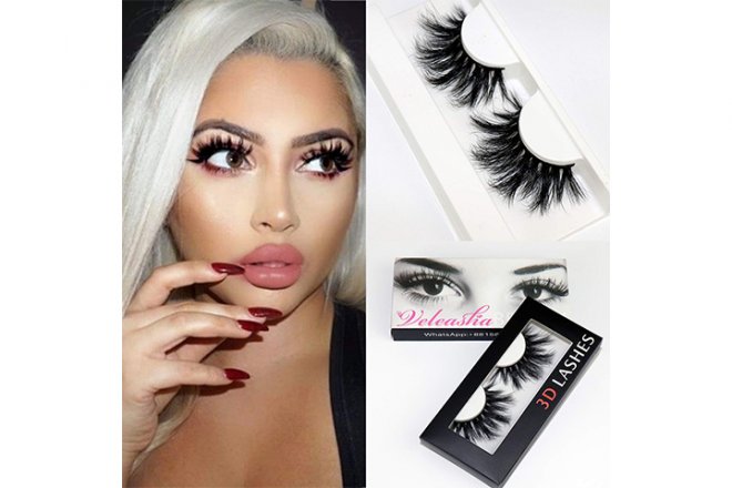 Veleasha High Volume Mink Lashes Cruelty-free 25mm Long 3D Eyelashes Dramatic Look for Makeup (145A)/False Eyelashes