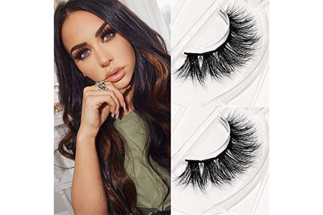 Veleasha Lashes Top Quality 3D Mink Eyelashes 100% Hand-made Natural Long Cross Fake Lashes for Makeup 1 Pair Pack (Mol-30)