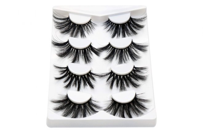 Veleasha False Eyelashes 3d Fake Eyelashes 25mm fluffy Long Handmade Faux Mink Lashes for Women | 4 Pairs Mix Pack