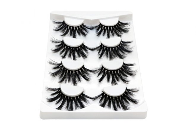 Veleasha False Eyelashes Faux Mink Lashes 25mm Dramatic Long Reusable Wispy 3d Fake Eyelashes for Makeup | 4 Pairs Pack