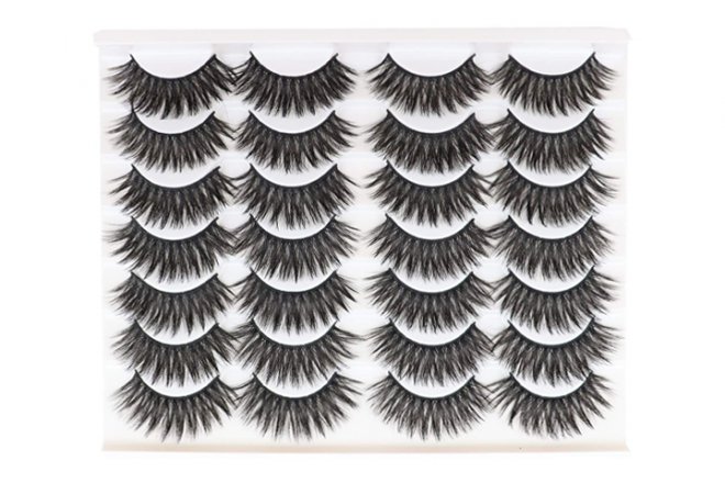 Veleasha 14 Pairs Faux  Mink Lashes 3D Fake Eyelashes Reusable Soft and Fluffy Lashes Pack-F48