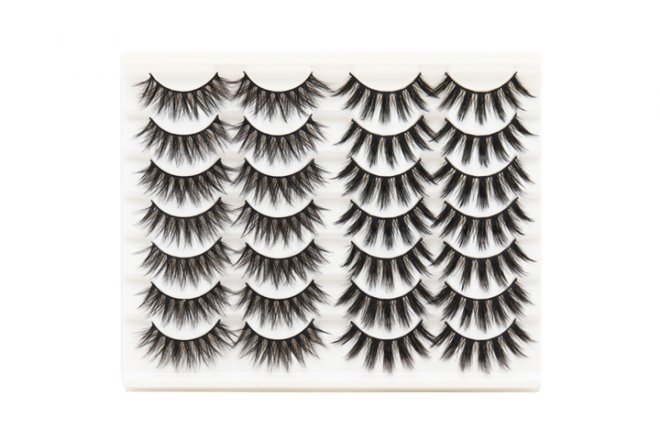 Veleasha 14 Pairs Faux  Mink Lashes 2 Styles 3D Fake Eyelashes Reusable Soft and Fluffy Lashes Pack-F06+F69