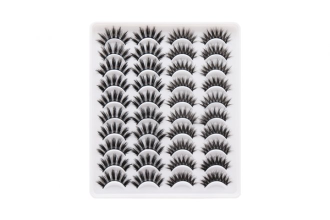 Veleasha 20 Pairs Faux Mink Lashes 2 Styles 3D Fake Eyelashes Reusable Soft and Fluffy Lashes Pack-F06+F69