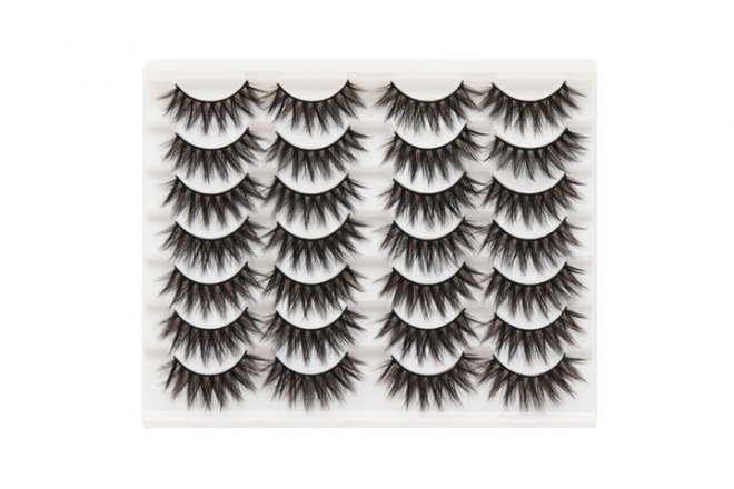 Veleasha 14 Pairs Faux  Mink Lashes 3D Fake Eyelashes Reusable Soft and Fluffy Lashes Pack-F06