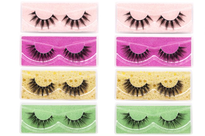 False Eyelashes 8 Pairs 4 Styles Faux Mink Lashes with Protable Box