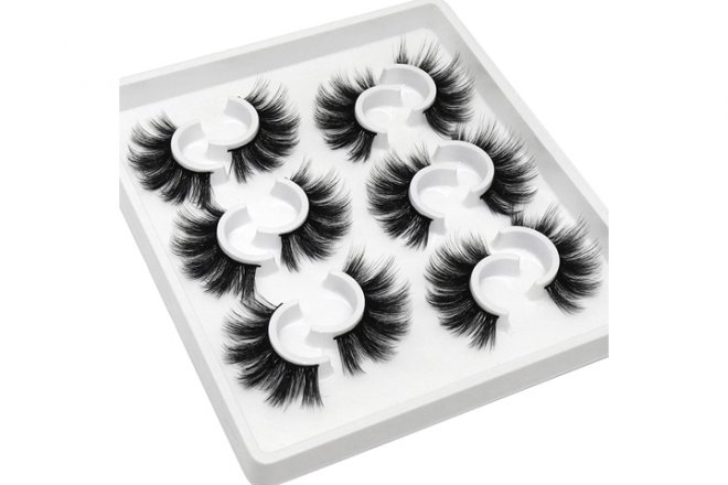 Fluffy False Eyelashes 20mm Long Dramatic Faux Mink Strip 5D Lashes Pack