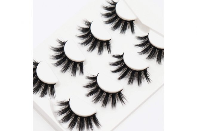 20mm 4 Pairs Wispy Natural Long Faux Mink 3D Lashes | L07