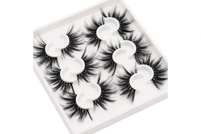 Veleasha 25MM Vegan Fluffy Dramatic Look Eye Lashes 6 Pairs Pack | Big Fluffy Style