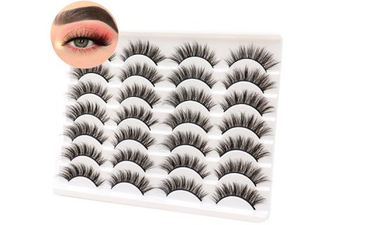 False Lashes Fluffy Eyelashes Pack Natural Look Faux Mink Eyelashes