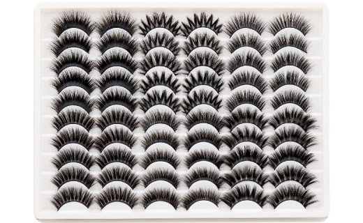 False Eyelashes 30 Pairs Wholesale Faux Mink Eyelashes Natural Look Fluffy 6 Styles Mixed Dramatic Eyelashes Pack