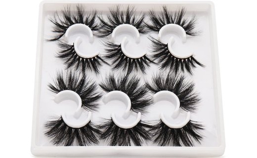 Veleasha 25mm Lashes Fluffy False Eyelashes Handmade Dramatic Long Soft Wispy Faux Mink Lashes 6 Pairs Pack for Bold Eye Makeup