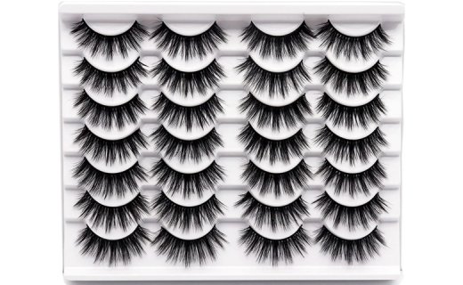 Veleasha Lashes Multi-layered 3D False Eyelashes Natural Look Faux Mink Lashes Pack 14 Pairs Wispy Fluffy Volume Full Strip Eye Lashes
