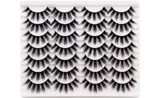 Veleasha Eyelashes Natural Look 3D Faux Mink Lashes Fluffy False Eyelashes Wispy Cross Eye Lashes 14 Pairs Pack