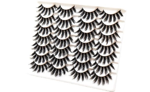 Veleasha False Eyelashes 20mm Faux Mink Lashes Long Dramatic 5D Fluffy Natural Look Lashes 14 Pairs Pack for Makeup (F69)