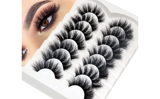 Veleasha False Lashes Super Fluffy Faux Mink Eyelashes Dramatic Long and Full Fake Eyelashes 7 Pairs Pack Volume Lashes