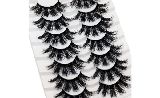 Veleasha Lashes Pack 7 Pairs Fluffy Faux Mink Eyelashes Soft Handmade False Eye Lashes for Dramatic Makeup