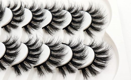 Veleasha Lashes Natural Fluffy Faux Mink Eyelashes Handmade Wispy Lashes 7 Pairs Pack False Lashes for Eye Makeup