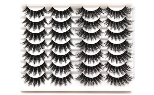 Veleasha False Lashes Natural Look 14 Pairs Fluffy Faux Mink Lashes Pack Dramatic 2 Styles Wispy Fake Eyelashes