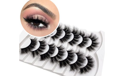 Veleasha False Lashes Super Fluffy Faux Mink Eyelashes 20MM Dramatic Long and Full Fake Eyelashes 7 Pairs Pack Volume Lashes (8D01)