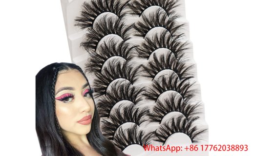 Veleasha Lashes 22mm Dramatic Long Faux Mink Eyelashes Fluffy Wispy Fake Eyelashes Handmade Resuable Vegan Lashes 7 Pairs Pack (F01)