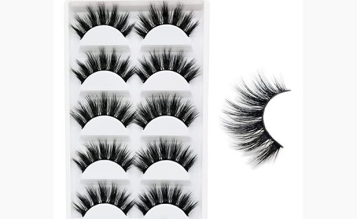 Veleasha 5D Faux Mink Lashes Handmade Luxurious Volume Fluffy Natural False Eyelashes 5 Pairs | Dubai