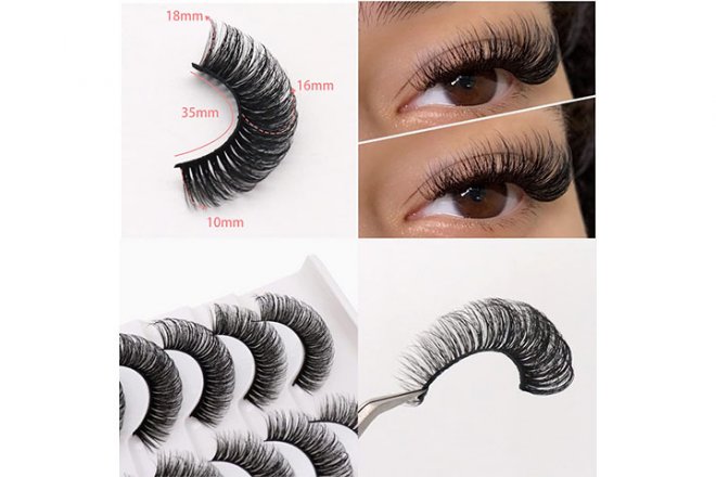 Veleasha Russian Strip Lashes DD Curl False Eyelashes Fluffy Wispy Faux Mink Lashes 10 Pairs Pack (D01) 