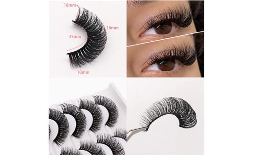 Veleasha Russian Strip Lashes DD Curl False Eyelashes Fluffy Wispy Faux Mink Lashes 10 Pairs Pack (D01)