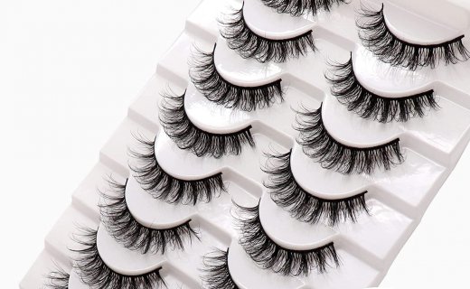Veleasha Russian Strip Lashes DD Curl False Eyelashes Fluffy Wispy Faux Mink Lashes 10 Pairs Pack (D05)