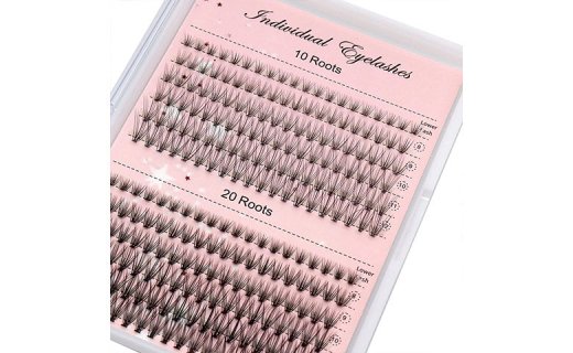 Losha Individual Lashes 10D/20D 0.1/0.07mm 8/9/10/11/12mm Mixed Wispy Individual Cluster Eye Lashes C Curl Eyelashes Extension (10D/20D,8-12mm)