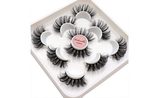 Veleasha Lashes New Design DD Curl Long Eyelashes Dramatic Look False Eyelashes for Women, 5 Pairs Pack Faux Mink Lashes (MS01) 