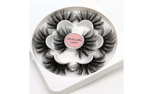Veleasha Mink Eyelashes Faux 8D Wispy Fluffy Mink Lashes 25mm Dramatic Long Fake Eyelashes 4 Pairs Pack False Lashes (M02) 
