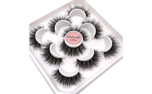 Veleasha Lashes 8D Fluffy Volume Faux Mink Eyelashes 5 Pairs Pack Wispy Lashes, False Eyelashes for Gorgeous Eye Makeup (MS06) 