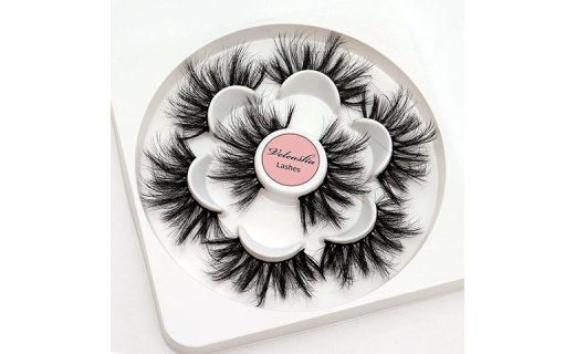 Veleasha Lashes for Dramatic Eye Makeup 25mm Eyelashes Fluffy Wispy False Eyelash 4 Pairs Lashes Pack (M04) 