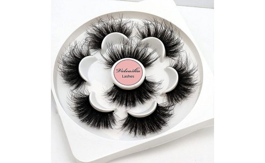 Veleasha Mink Lashes Look Fluffy Dramatic False Eyelashes High Volume Luxury Fake Lashes Soft Handmade Reusable 4 Pairs 25mm Lashes Pack (M01) 