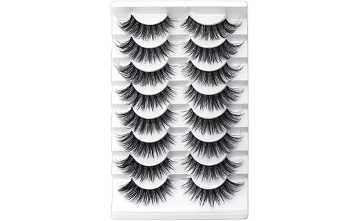 Veleasha Lashes Natural Look False Eyelashes 8 Pairs Pack Wispy Lashes with Clear Band 3D Fake Eyelashes | Style 02