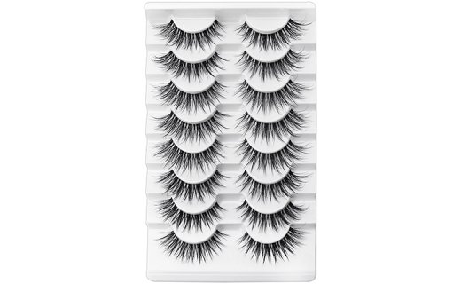 Veleasha Lashes Natural Look False Eyelashes 8 Pairs Pack Wispy Lashes with Clear Band 3D Fake Eyelashes | Style 03
