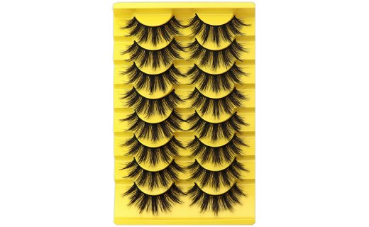 Veleasha False Eyelashes 5D Faux Mink Lashes Fluffy & Volume Fake Eyelashes 8 Pairs Pack | Glam Lashes 01