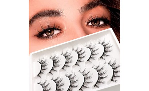 Veleasha Manga Lashes Natural Look 3D False Eyelashes 6 Pairs Pack Wispy & Lightweight Anime Lashes (9-13mm)