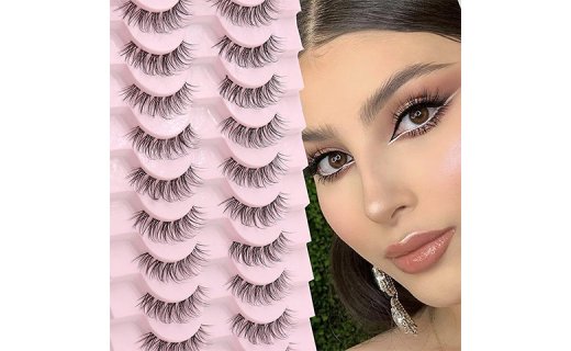 Veleasha Lash Clusters Lashes Natural Look with Clear Band Looks Like Eyelash Extensions CC Curl False Eyelashes 10 Pairs Pack (DT13)