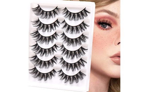 Veleasha False Lashes Natural Look 3D Faux Mink Lashes 6 Pairs Pack Wispy & Lightweight Lashes (10-15mm)