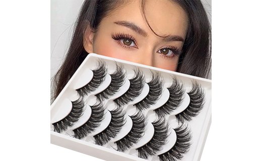 Veleasha Lashes Wispy& Fluffy Faux Mink Lashes that Looks Like Extensions 6 Pairs Handmade False Eyelashes (13-18mm)