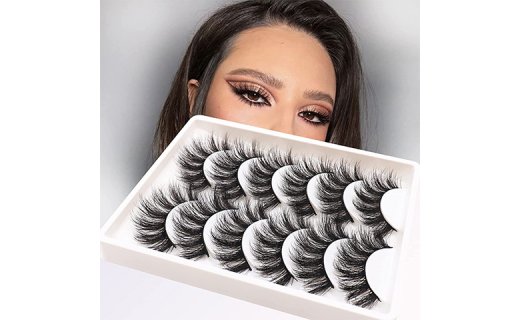 Veleasha Lashes 5D False Eyelashes Fluffy & Volume Lashes 6 Pairs Pack Natural Dramatic Look Eyelashes (15-20mm)