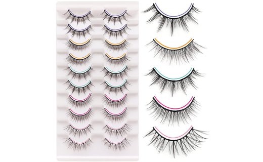 Losha Manga Lashes Fluffy Faux Mink Lashes Natural Look 5 Styles Mixed Fake Eyelashes 10 Pairs Anime Lashes Pack Look Like Individual Clusters| Mix