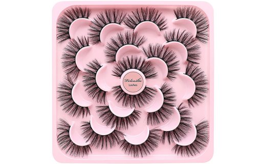 Veleasha Lashes 3D Fluffy False Eyelashes Volume Thick Fake Eyelashes Crossed Soft False Lashes 10 Pairs Eye Lashes Pack | 77