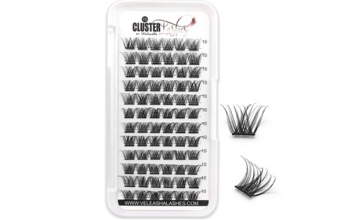 Veleasha Lash Clusters 10MM DIY Lash Extension 72 Clusters Lashes D Curl Individual Lashes Volume False Eyelashes Russian Eyelash Extension at Home Lash Extension Clusters (B10-D,10MM)