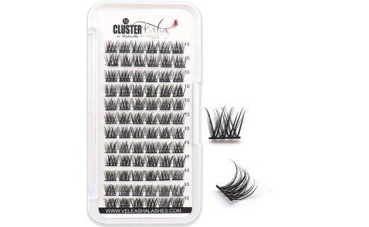Veleasha Individual Lashes 10MM Lash Clusters 72pcs Lash Extension Volume Clusters Lashes D Curl Eyelash Extension False Eyelashes Soft DIY Eyelash Clusters at Home (B11-D,10MM)