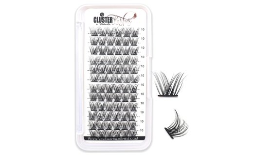 Veleasha Lash Clusters 10MM DIY Lash Extension 72 Clusters Lashes D Curl Volume Individual Lashes Eyelash Clusters Wispy Lashes Extension DIY at Home Eyelash Extension (B09-D,10MM)