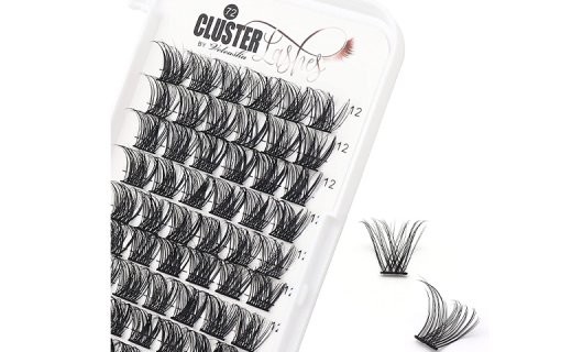 Veleasha Individual Lashes 12MM Lash Clusters D Curl Lash Extension 72 Clusters Lashes Fluffy Lashes DIY Eyelash Extension at Home Eyelash Clustes Lashes Extension (B10-D,12MM)