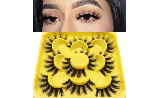 Veleasha False Eyelashes 3D Faux Mink Lashes Fluffy&Wispy False Lashes for Daily Use, 5 Pairs Glam Eye Lashes Pack | 3D07